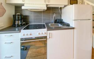 a white kitchen with a stove and a sink at 2 Bedroom Lovely Home In Köpingsvik in Köpingsvik