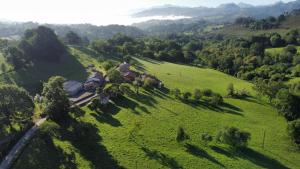 an aerial view of a house in a green field at La Cerezal III in Borines