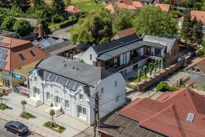 an overhead view of a house in a city at Fulop Panzio Rooms in Révfülöp