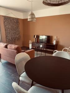 Posezení v ubytování Petite maison à la campagne