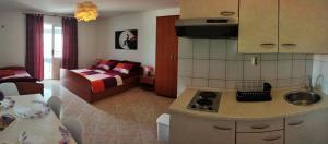 Kuchyň nebo kuchyňský kout v ubytování Apartments Mato