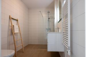 a bathroom with a ladder and a sink at Apartment Havenzicht 8a Kortgene in Kortgene +25 photos