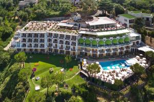 an aerial view of a hotel with a pool at Grand Hotel President in Sorrento