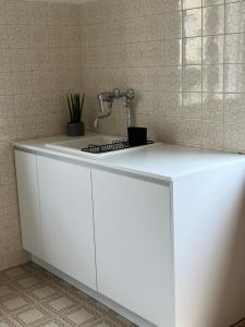 リーヴァ・デル・ガルダにあるDueOlivi - Appartamento Blueの洗面台付きキッチン(白いカウンター付) +54枚の写真