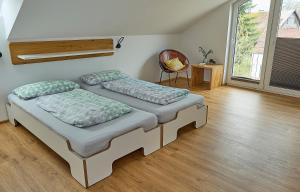 a bedroom with two beds in a room at EntdeckerFERIEN am Bodensee in Friedrichshafen