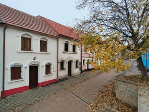 a row of white houses with red roofs at Sklep Jura in Prušánky