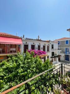 a balcony with a bunch of green plants at Lula's House in Skiathos Town