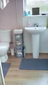 a bathroom with a sink and a toilet at Bed & Breakfast Only - not 24 hour lodging - Truro, Cornwall - free parking in Truro
