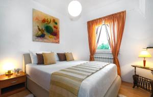 a bedroom with a large bed and a window at Pet Friendly Home In Lozovac in Lozovac