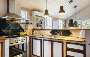 een keuken met een fornuis en een spoelbak bij Awesome Home In Slagelse With Wifi in Slagelse