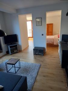 En TV eller et underholdningssystem på Panorama Vue Penthouse