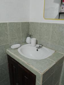 Koupelna v ubytování Cobán room