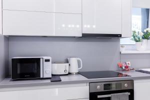 Η κουζίνα ή μικρή κουζίνα στο Rebany Apartman 4 Central Location