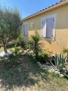 a house with some plants in front of it at Maison de vacances in Le Thor