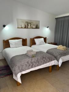 zwei Betten nebeneinander in einem Zimmer in der Unterkunft Quinta da Fonte de Grandola in Grândola + 32 Fotos