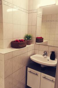 Koupelna v ubytování Ferienwohnung Außerdorf