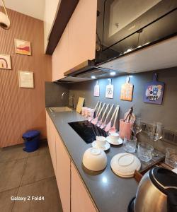 Una cocina o cocineta en Cherryluxe