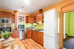 Kuchyňa alebo kuchynka v ubytovaní Apartmán u Petrů 1 + 10 fotografií