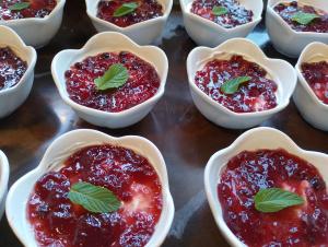 a group of small dishes filled with sauce at Quiero Más B&B in San Nicola Arcella