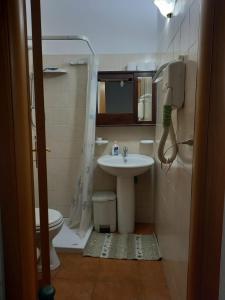 a bathroom with a sink and a toilet at Affittacamere La Contadina Sisina in Aliano