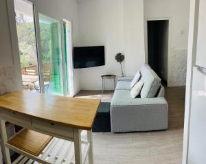 Televízia a/alebo spoločenská miestnosť v ubytovaní Apartment Tamariu Elvira just 200m far from the Beach