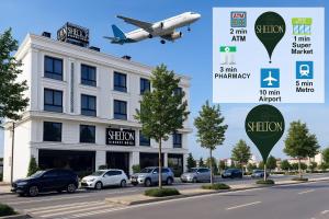 Et logo, certifikat, skilt eller en pris der bliver vist frem på Shelton Airport Hotel