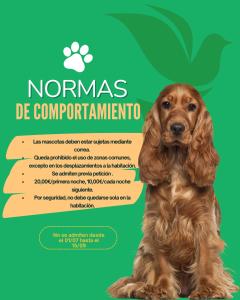 a poster of a dog with the words humans de compendium at Hotel Albaida Nature in Mazagón