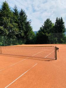 a tennis net on a tennis court at Landhaus Lärchenhof Luxury Apartments in Sattendorf