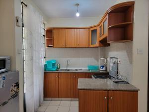 Kuchyň nebo kuchyňský kout v ubytování Cozy Apartment