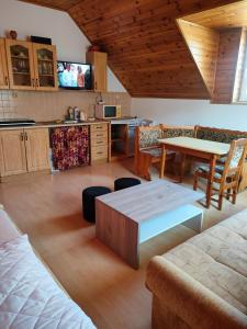 Kuchyňa alebo kuchynka v ubytovaní Apartmán v Záchranné stanici Pasíčka