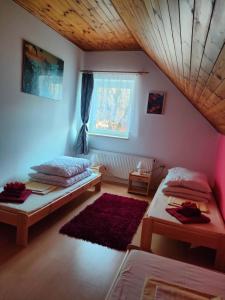 Postel nebo postele na pokoji v ubytování Apartmán v Záchranné stanici Pasíčka