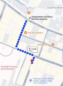 a map of the dart disc bypass with red dots at Apartamento Atlantico Pontus Veteris in Pontevedra