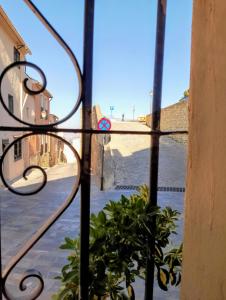a view of a street from a window at Casa de piedra recién reformada LUNA ROSA in Biar +33 photos