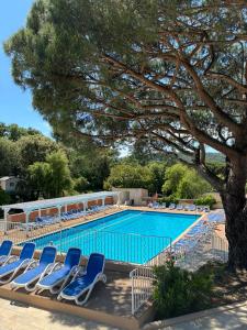 Bazén v ubytování Chalet plein de charme au calme près de st tropez nebo v jeho okolí
