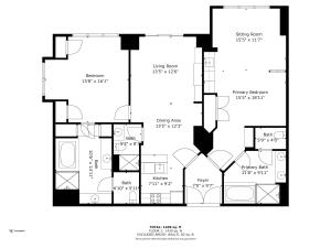 Půdorys ubytování No Resort Fee Penthouse Balcony & Free Valet