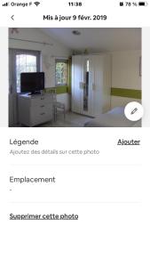 a screenshot of a room with a bed and a tv at CHALET, PISCINE, JARDIN CLOTURE, ANIMAUX Acceptés in Saint-Maximin-la-Sainte-Baume