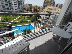 Balkón alebo terasa v ubytovaní M1 403 Frontal al Mar Vistas Terraza y Wifi