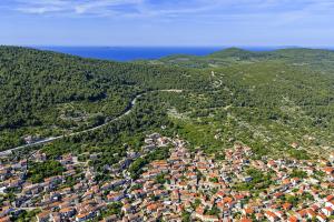an aerial view of a town in the mountains at Vacation House Meri in Blato