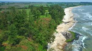 an aerial view of a beach and the ocean at Hang Camping 2 in An Ninh +8 photos