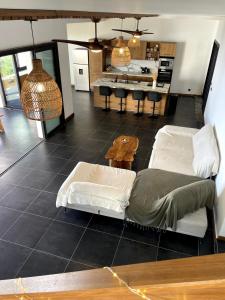 Kuchyň nebo kuchyňský kout v ubytování Villa Ti Rati - Vue mer exceptionnelle sur Saint Leu