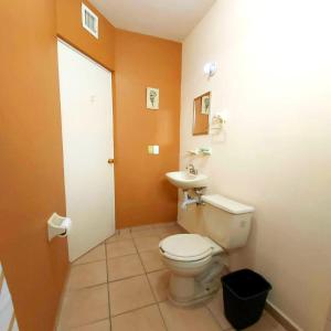 a bathroom with a toilet and a sink at Casa céntrica--zona vado del rio in Hermosillo