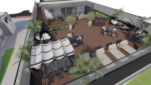 a rendering of a patio in a house at Prestige Hotel in Stalowa Wola