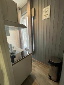 Η κουζίνα ή μικρή κουζίνα στο Studio proche Lac, centre ville, mer et CNPE +4 φωτογραφίες