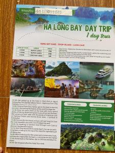 a flyer for a long bay trip i day tour at Viet Anh Homestay in Ninh Binh +116 photos