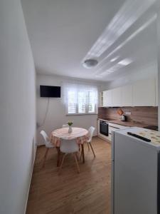 Kuchyň nebo kuchyňský kout v ubytování Apartment Marina