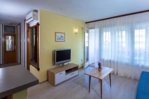 Televízia a/alebo spoločenská miestnosť v ubytovaní Apartment Tom + 13 fotografií