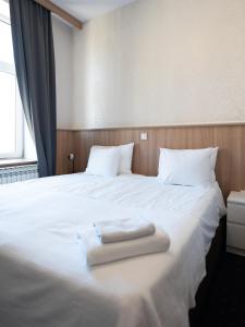 Postel nebo postele na pokoji v ubytování Hotel Admiral Vinkovci