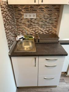 Kuchyň nebo kuchyňský kout v ubytování Szeri Szállás Szeged