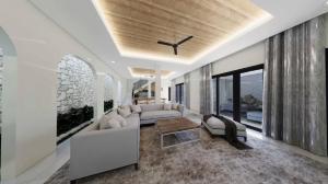 a living room with a couch and a table at Villa Sensara Sunrise Luxury 3BR in Uluwatu