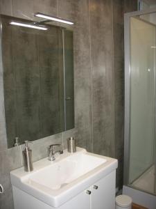 a bathroom with a white sink and a mirror at Type 2, Valenciennes centre, 40 m2 in Valenciennes